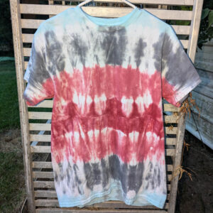 Red Blue and Grey Stripe (Medium) Unisex T-Shirt
