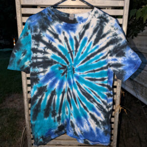 Blue and Black Spiral (Large) Unisex T-Shirt